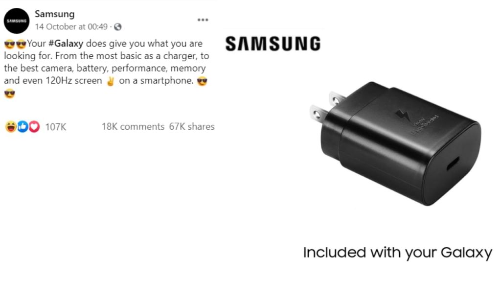 Samsung se burla de Apple por falta del adaptador de cargador en la serie iPhone 12