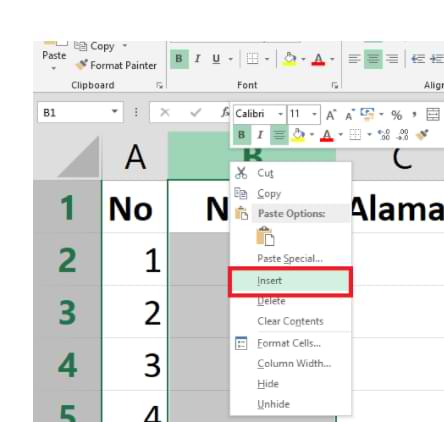 Cómo agregar columnas y filas en Excel