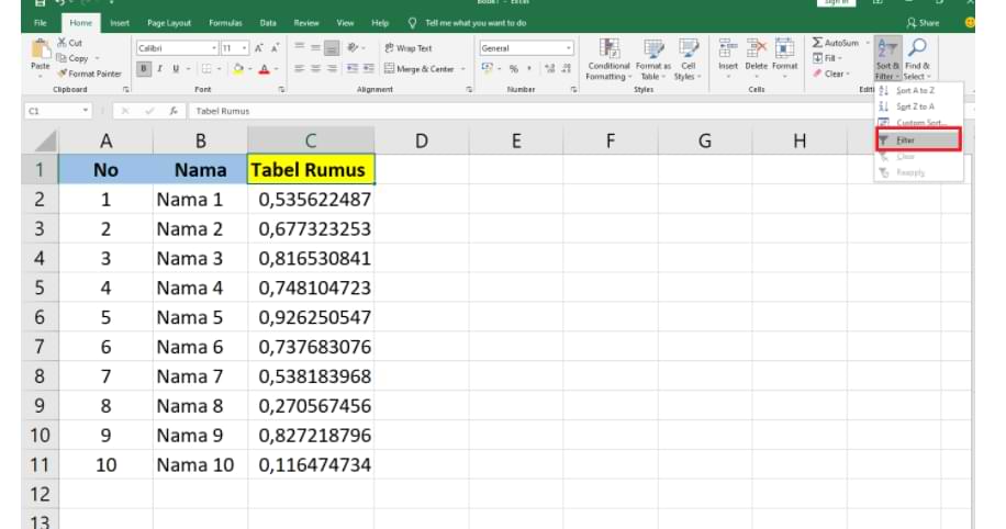 Cómo aleatorizar el orden de los números en Microsoft Excel