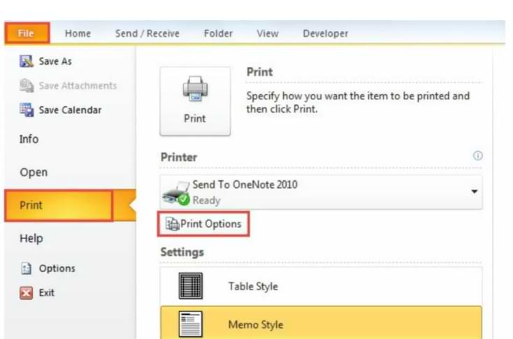 Cómo crear una impresión personalizada en Microsoft Outlook