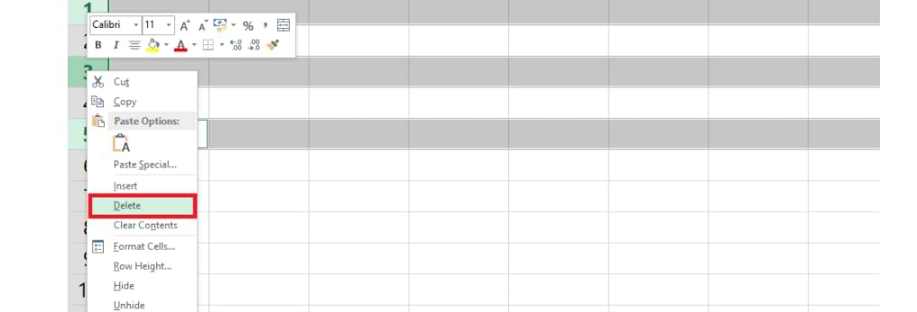 Cómo eliminar columnas y filas en Microsoft Excel
