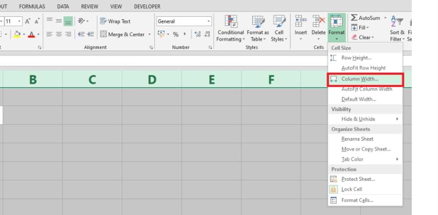 Cómo-establecer el tamaño de la columna y la fila en Microsoft Excel