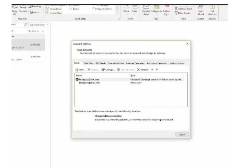 Cómo establecer una cuenta predeterminada en Microsoft Outlook