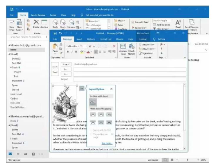 Cómo insertar imágenes en línea en mensajes de Outlook