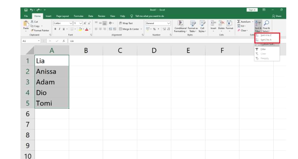 Cómo ordenar varios datos en Excel rápidamente