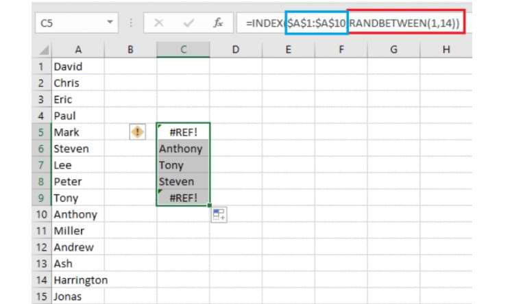 Cómo aleatorizar nombres en Microsoft Excel