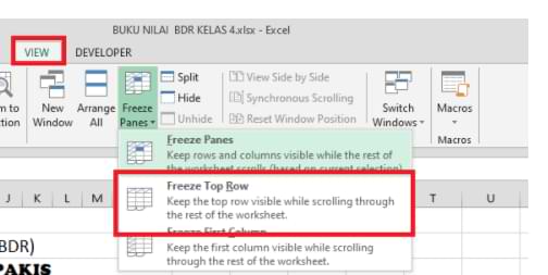 Cómo congelar los paneles múltiples filas en Excel