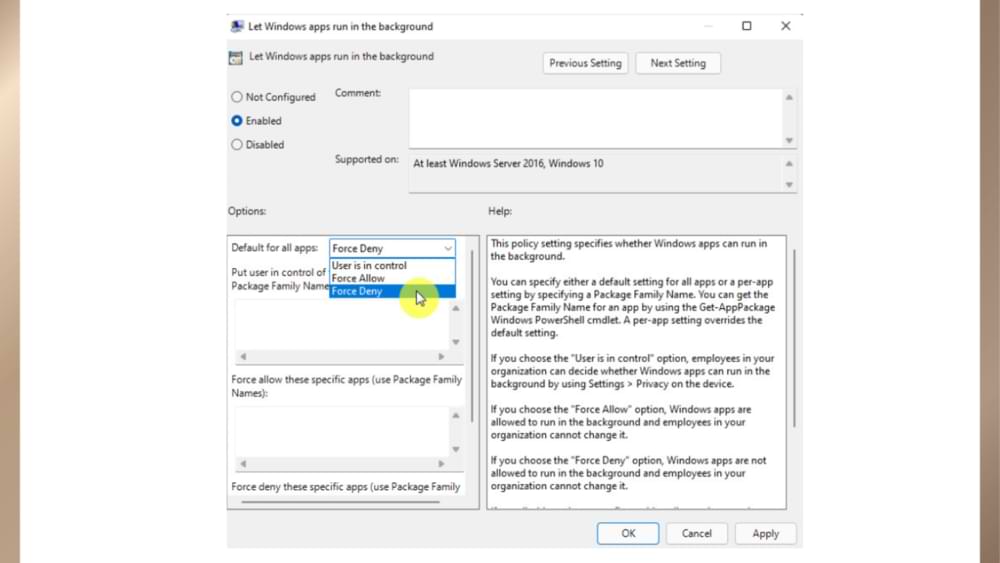 Cómo desactivar permanentemente las aplicaciones en segundo plano modernas en Windows 11