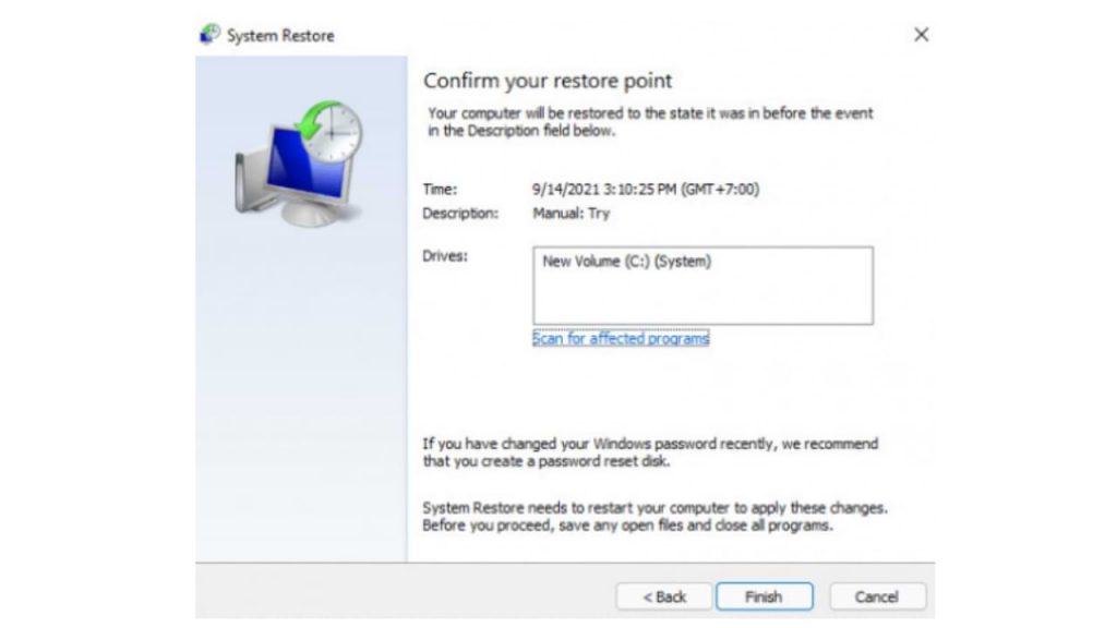 Cómo realizar la restauración del sistema en Windows 11