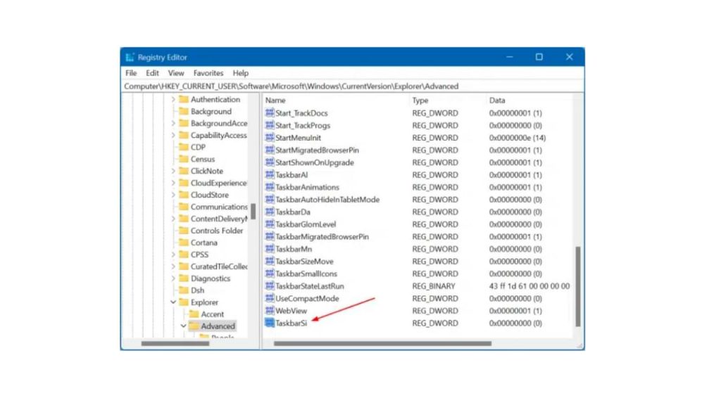 Cambiar el tamaño del icono en la barra de tareas de Windows 11