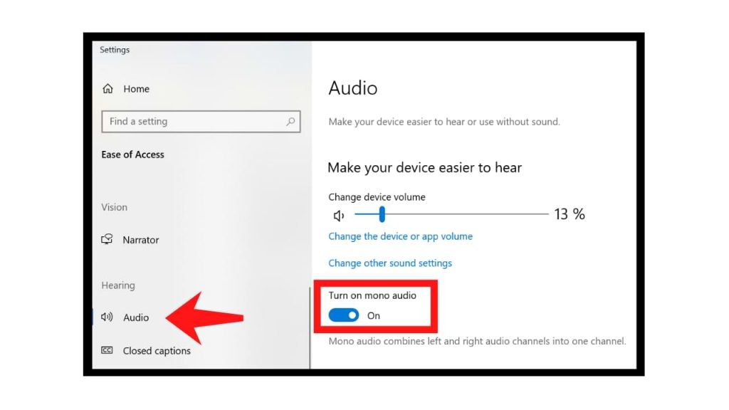Cómo habilitar el audio mono en Windows 10