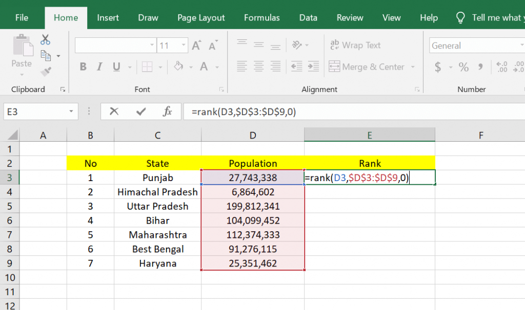 How to Rank in Excel